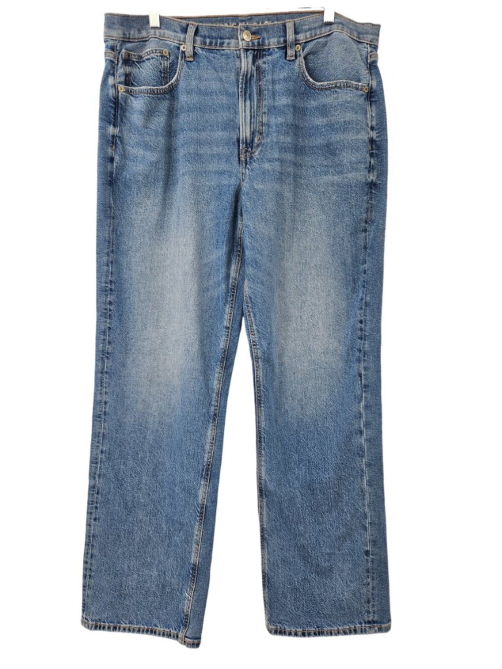 American Eagle Low Rise Baggy Straight Jean Medium Wash Women's Size 14 Long NEW - Picture 2 of 12